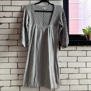 Banana Republic Gray Deep Square Neck Sweater Dress S